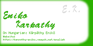 eniko karpathy business card